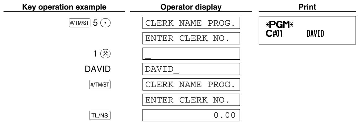 SHARP XE-A203 - Clerk names (12 digits) - 2