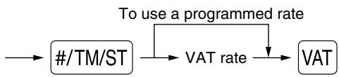 SHARP XE-A203 - Manual VAT 1 system (Manual entry method for subtotals that uses VAT 1 preset percentages) - 1