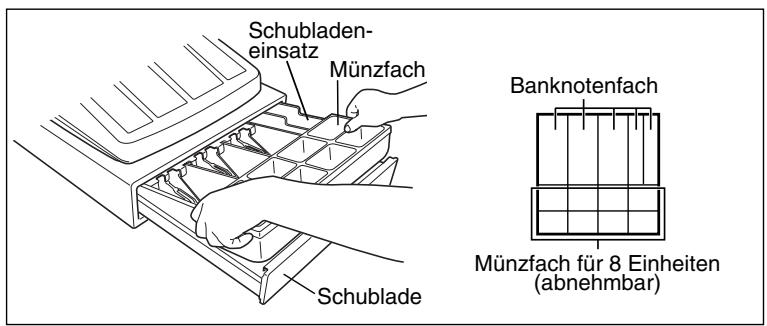 SHARP XE-A203 - Entfernen des Schubladeneinsatzes und der Schublade - 1