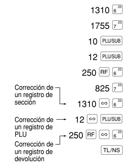 SHARP XE-A203 - Corrección del registraronga alultimate o anterior (cancelacion indirecta) - 1
