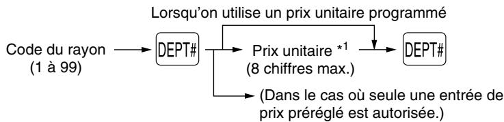 SHARP XE-A203 - Lorsqu'on utilise la touche d'entrée du code d'un rayon - 1