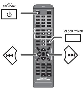 SHARP XL-DAB10NH/DAB20NH - Réglage de l'horloge (seulement par télécommande) - 1