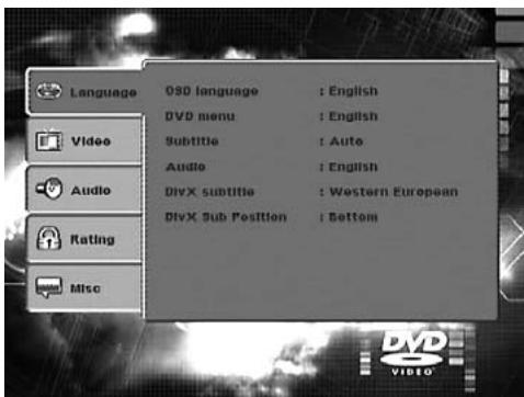 SILVERCREST KH 6506 - Paramétrage du lecteur DVD avant la mise en service - 1