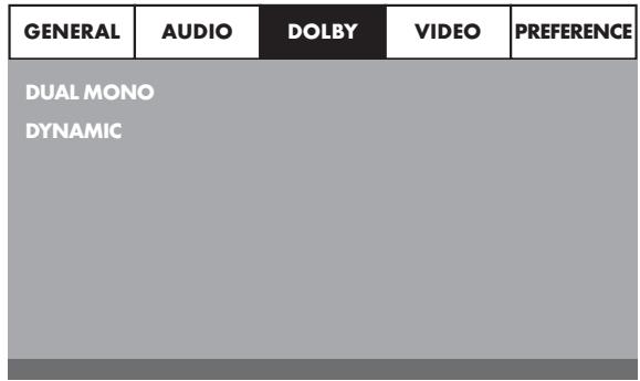 SILVERCREST KH 6525 - Setup-menu DOLBY - 1