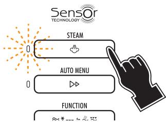 DELONGHI MW 965 FV - Démarrer le four en fonction vapeur - 4