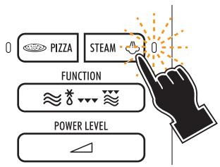 DELONGHI MW505 - Démarrer le four en fonction vapeur - 4