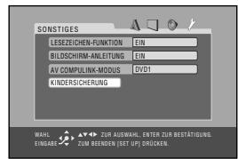 JVC CA-HXGD8E - Wahlen Sie das SONSTIGES-Setup-MENU. - 2