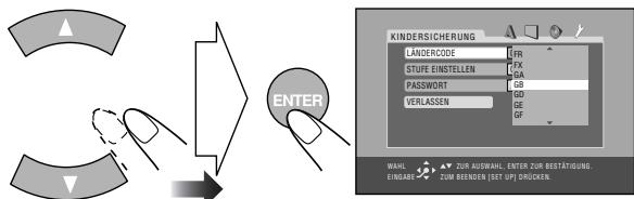 JVC CA-HXGD8E - Wahlen Sie "LÄNDERCODE", und rufen Sie das Pop-up-Fenster ab. - 1