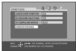 JVC CA-HXGD8E - Wahlen Sie "KINDERSICHERUNG". - 2