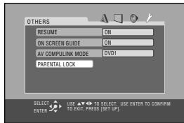 JVC CA-HXGD8E - Kies "PARENTAL LOCK". - 2
