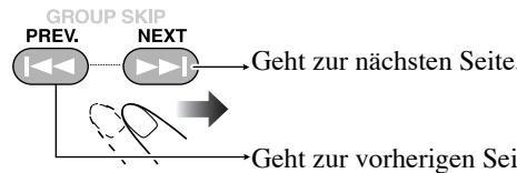 JVC CA-HXGD8E - Zum Weiterschalten zur nachsten oder vorherigen Seite des aktuellen Menüs: - 1