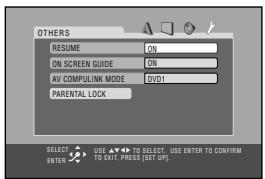JVC CA-HXGD8E - Kies de OTHERS instelmenu's. - 2