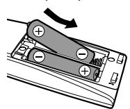 JVC RX-6042SE - Mise en place des piles dans la télécommande - 2