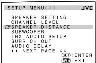 JVC RX-DP20V - Move to "SPEAKER DISTANCE." - 1
