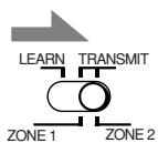 JVC RX-DP20V - Set the LEARN/TRANSMIT (ZONE 1/ZONE 2) selector to "TRANSMIT (ZONE 1/ZONE 2)." - 2