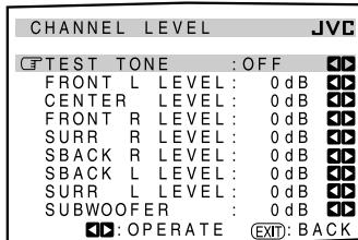 JVC RX-DP20V - Adjusting the Speaker Channel Output Levels—CHANNEL LEVEL - 1