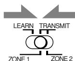 JVC RX-DP20V - Set the LEARN/TRANSMIT (ZONE 1/ZONE 2) selector to "TRANSMIT (ZONE 1/ZONE 2)" to finish the storing procedure. - 1