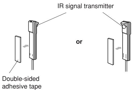 JVC RX-DP20V - Attach the double-sided adhesive tape (supplied) to the IR signal transmitter. - 1
