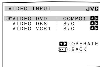 JVC RX-DP20V - Setting the Video Input Terminals —VIDEO INPUT - 1
