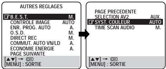 JVC HR-DD869MS - SELECTIONNER LE REGLAGE DU SYSTEME COULEUR - 1