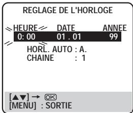 JVC HR-DVS1EU - ACCES A L'ECRAN "REGLAGE DE L'HORLOGE" - 2