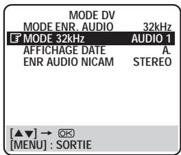 JVC HR-DVS1EU - Réglage du mode 32kHz (cassette Mini DV avec doublage audio) - 1