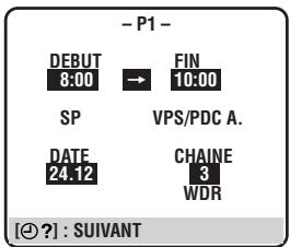 - P1 - DEBUT 8:00 → FIN 10:00 SP VPS/PDC A. DATE 24.12 CHAINE 3 WDR [+] : SUIVANT
