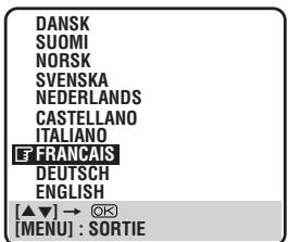 DANSK SUOMI NORSK SVENSKA NEDERLANDS CASTELLANO ITALIANO 3 FRANÇAIS DEUTSCH ENGLISH [▲▼] → ⚙ [MENU] : SORTIE