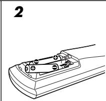 JVC RX-D302B - Einlagen der Batterien in die Fernbedienung - 2