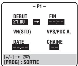 JVC HM-DR10000MS - ENTRER L'heure de debut du programme - 1