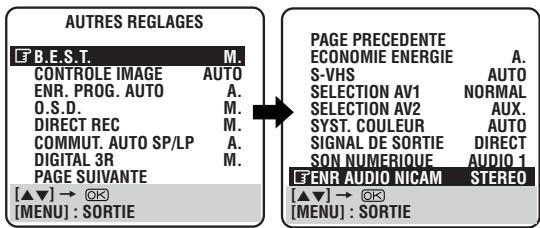 JVC HM-DR10000MS - Sélection du mode ENR AUDIO NICAM (mode d-vhs, bilingual NICAM seulement) - 1