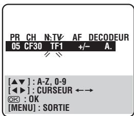 JVC HM-DR10000MS - Selectionner les caracteres du nom de CHAIN - 1