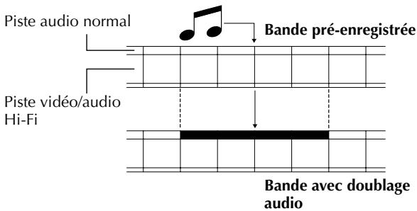Piste audio normal Piste vidéo/audio Hi-Fi Bande pré-enregistrée Bande avec doublage audio