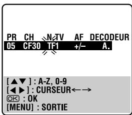 JVC HR-S9700MS - Selectionner les caractères du nom de chaine. - 1