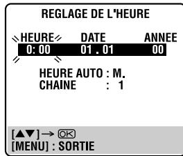 JVC HR-S9700MS - Acceder à l'écran "REGLAGE DE L'HEURE". - 2