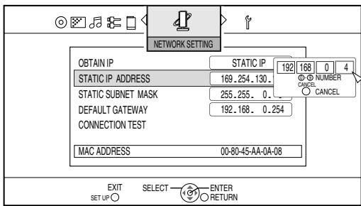 JVC NX-BD3E - Geben Sie die IP-Adresse mit den Zifferntasten ein und betätigten Sie [ENTER]. - 1