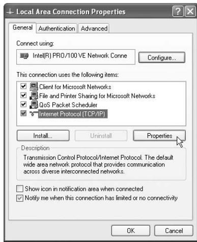 JVC NX-BD3E - Klichen Sie auf „Internet Protocol (TCP/IP)“ und dann auf [Properties]. - 1