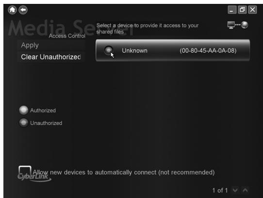 JVC NX-BD3E - Klichen Sie auf die Schaltfläche „  ”, um „Unauthorized“ auf „Authorized“ umzustellen, und klichen Sie dann auf [Apply]. - 1