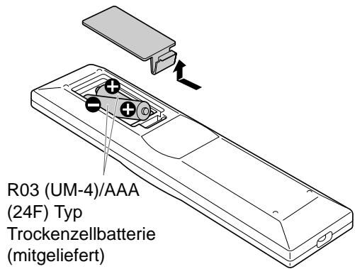 JVC NX-F7 - Einsetzen der Batterien in die Fernbedienung - 1