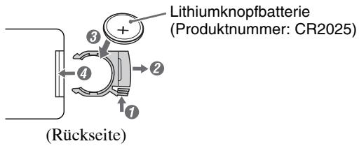 JVC NX-PS2E - Ersetzen der Batterie in der Fernbedienung - 1