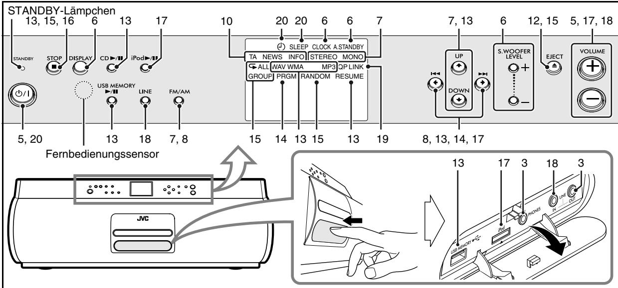 JVC RD-HA3B - Beschreibung der Bedienungselemente - 1
