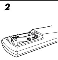 JVC RX-F10S - Einlagen der Batterien in die Fernbedienung - 2
