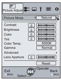 JVC DLA-HD950 - Display the setting menu - 3