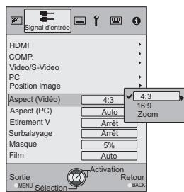JVC DLA-HD950 - Choisissez "Signal d'entrée" "Aspect (Védo)" - 2