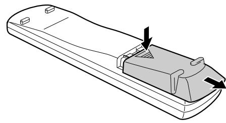 JVC FSY1 - Einsetzen der Batterien in die Fernbedienung - 1