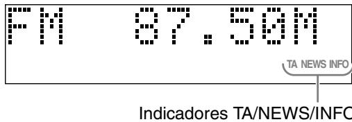 JVC FSY1 - Pulse repetidamente TA/News/Info hasta que aparezca en la ventana de visualización el indicator del tipo de programa deseado (TA/NEWS/INFO). - 1