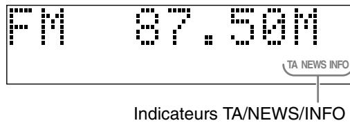JVC FSY1EN - Appuyez répétitivement sur TA/News/Info jusqu'à ce que l'indicateur du type de programme (TA/NEWS/INFO) souhaité apparaissé sur la fenêtre d'affichage. - 1