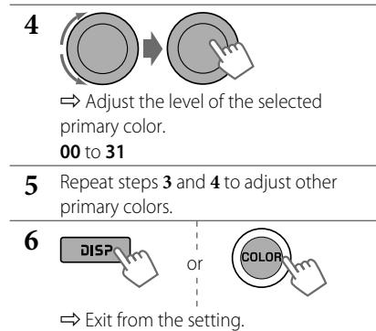 JVC KW-XR611 - Creating your own day and night colors—USER - 2