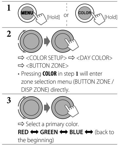 JVC KW-XR611 - Creating your own day and night colors—USER - 1