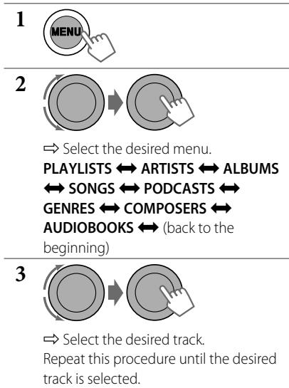 JVC KW-XR611 - Selecting a track from the menu - 1
